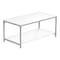 Monarch Specialties Coffee Table, Accent, Cocktail, Rectangular, Living Room, 40 in.L, White Laminate, Grey Metal I 3800 - alternate 1